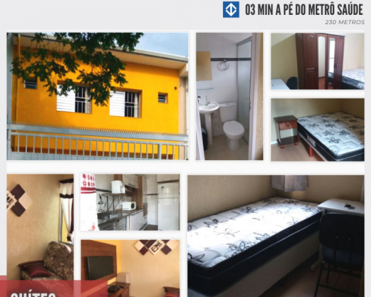 Imagem 1 da galeria do anúncio: Suítes(quarto + wc) privadas - Metrô Saúde/S.Judas/Conceição