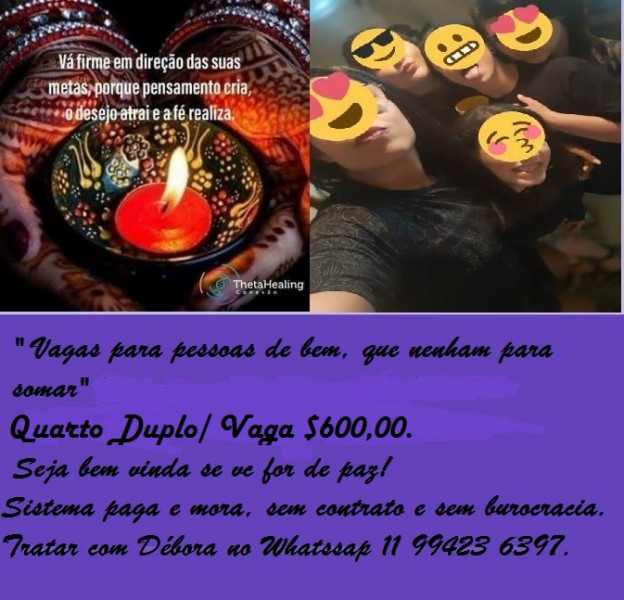 Imagem 1 da galeria do anúncio: Quarto Confortável/Duplo/Vg Só P/Moças De Bem!Px.Metro Penha