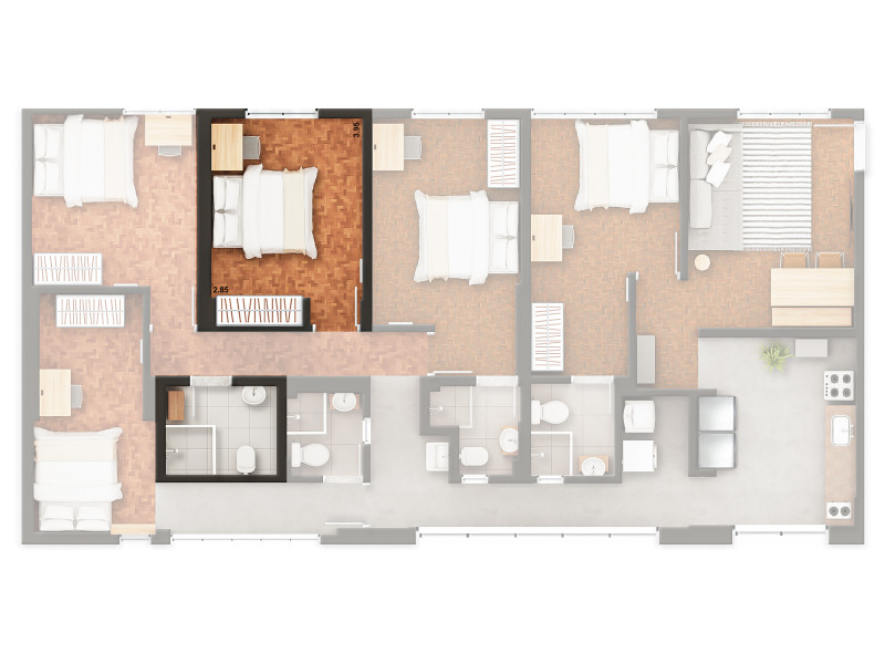 Imagem 5 da galeria do anúncio: Quarto individual | Metrô Oscar Freire