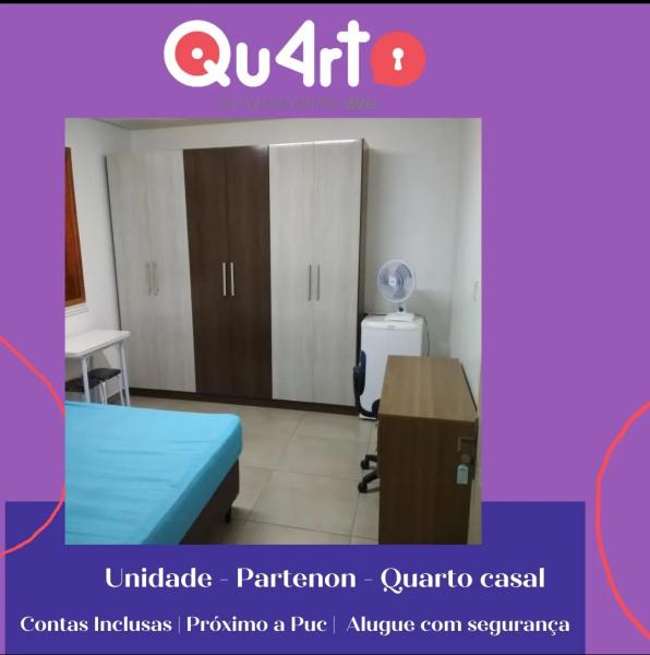 Imagem 4 da galeria do anúncio: Quarto  com cama casal próx Puc Tecnopuc Acisp Ufrgs Do Vale