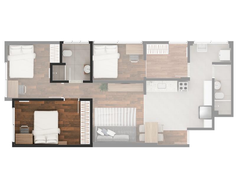 Imagem 4 da galeria do anúncio: Quarto individual | Metrô Eucaliptos