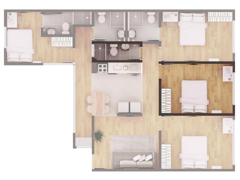 Imagem 1 da galeria do anúncio: Quarto com banheiro exclusivo