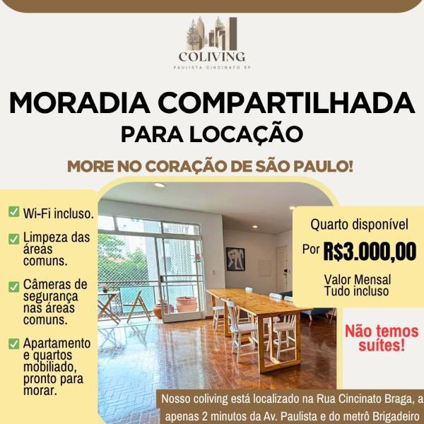 Imagem 1 da galeria do anúncio: CoLiving Moradia Compartilhada